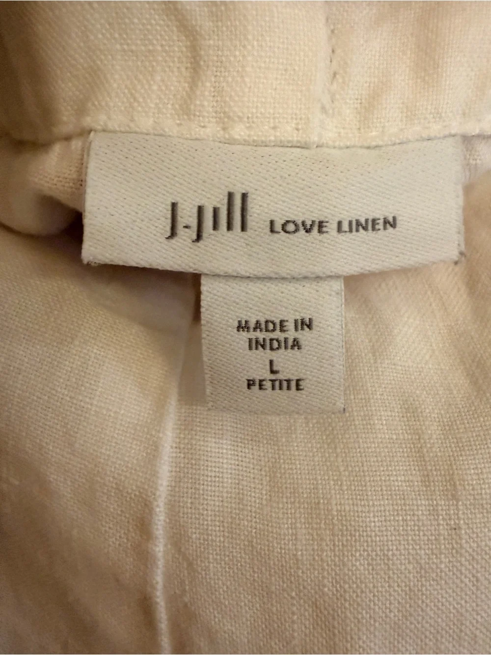 J.Jill Love Linen White Wide Leg Crop Pants Nautical Button L Petite - Picture 7 of 10